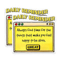 (2 Pack) Daily Reminder Stickers - Motivational Quotes - Positive Vibes - 5" On Longest Side - Sticks to Smooth Flat Surfaces - Made in USA - BMCS8324
