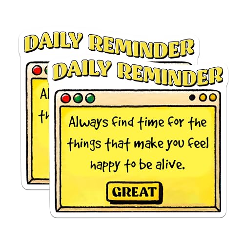 (2 Pack) Daily Reminder Stickers - Motivational Quotes - Positive Vibes - 5" On Longest Side - Sticks to Smooth Flat Surfaces - Made in USA - BMCS8324