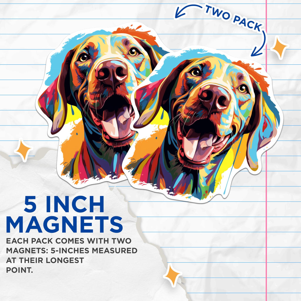 (2 Pack) Weimaraner Dog Breed Magnets- 5 Inches On Longest Side - Choose from Over 100 Dog Breeds - for Cars, Refrigerators, Toolboxes - Made in USA - MAG1974