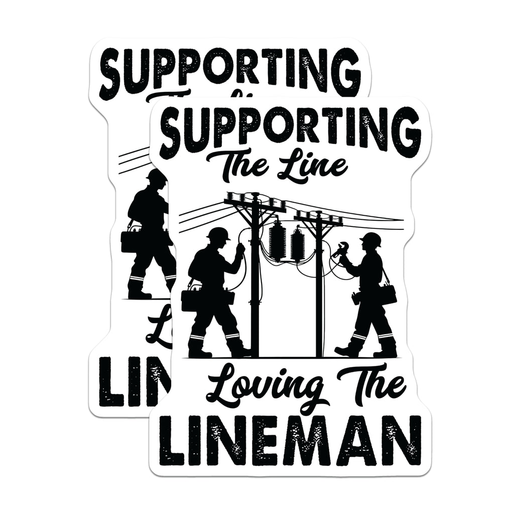 (2 Pack) Lineman Magnets - Electrical Worker Support - Power Line Crew Decor - 5 Inches On Longest Side - Thick Durable Magnet - Made in USA - MAG20698