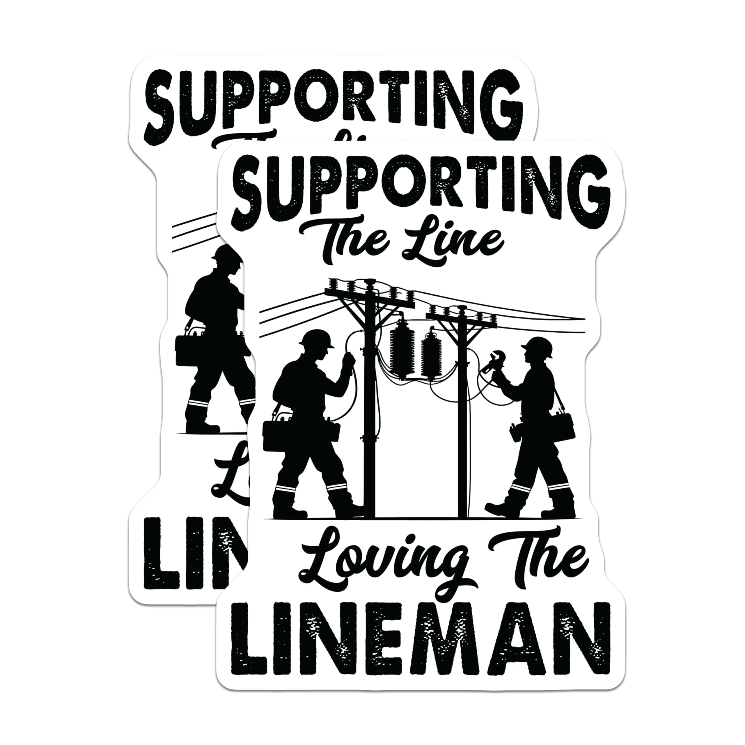(2 Pack) Lineman Magnets - Electrical Worker Support - Power Line Crew Decor - 5 Inches On Longest Side - Thick Durable Magnet - Made in USA - MAG20698