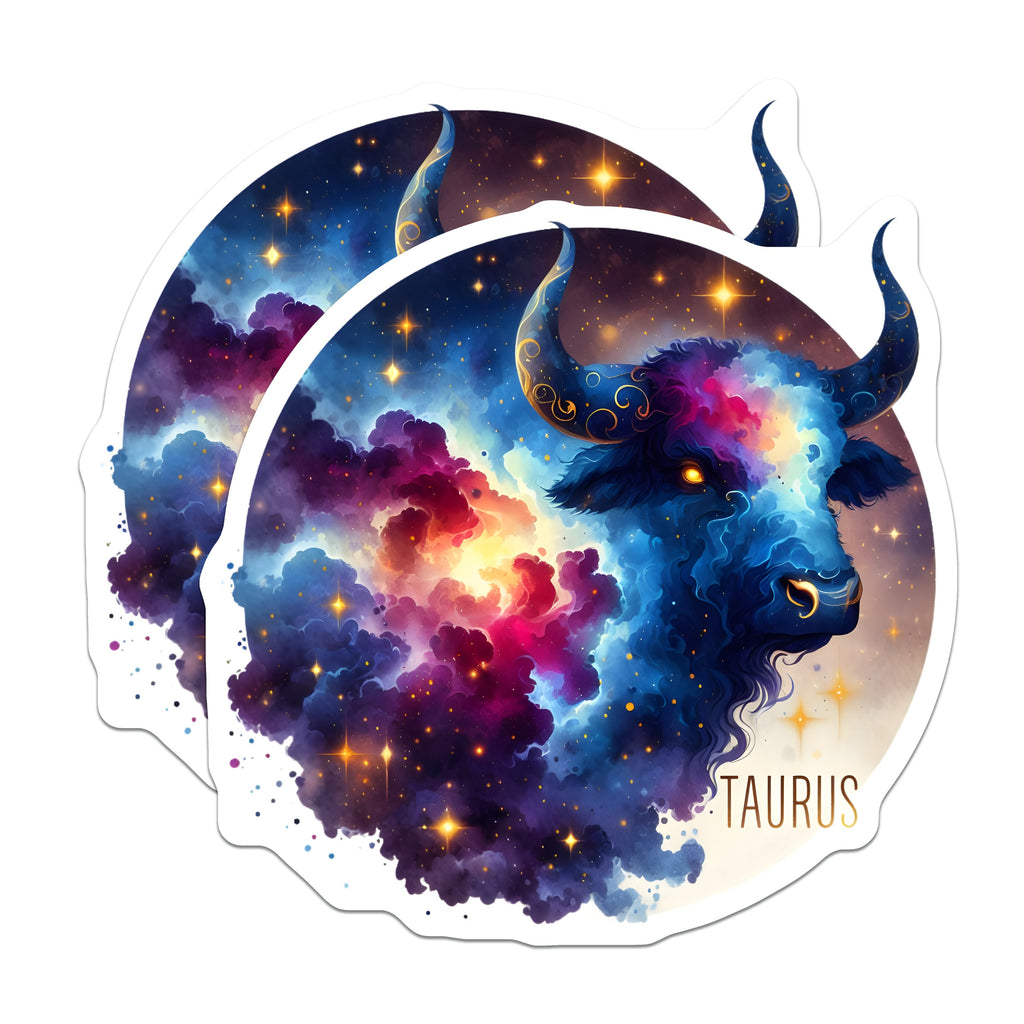 (2 Pack) Taurus Zodiac Sign Magnets - Celestial Bull Horoscope - Astrology Star Decor - 5 Inches On Longest Side - Thick Durable Magnet - Made in USA - MAG38908