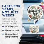 (2 Pack) Teaching is Love Magnets - Teacher Appreciation - Classroom - 5" On Longest Side - for Cars, Fridges, Toolboxes - Made in USA - MAG4426
