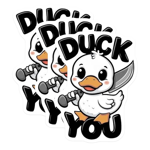 (3 Pack) Duck You Decals - Funny Duck Meme - Knife Duck Decals - 3 Inches On Longest Side - Easy Peel & Apply - Made in USA - 3MCS8296