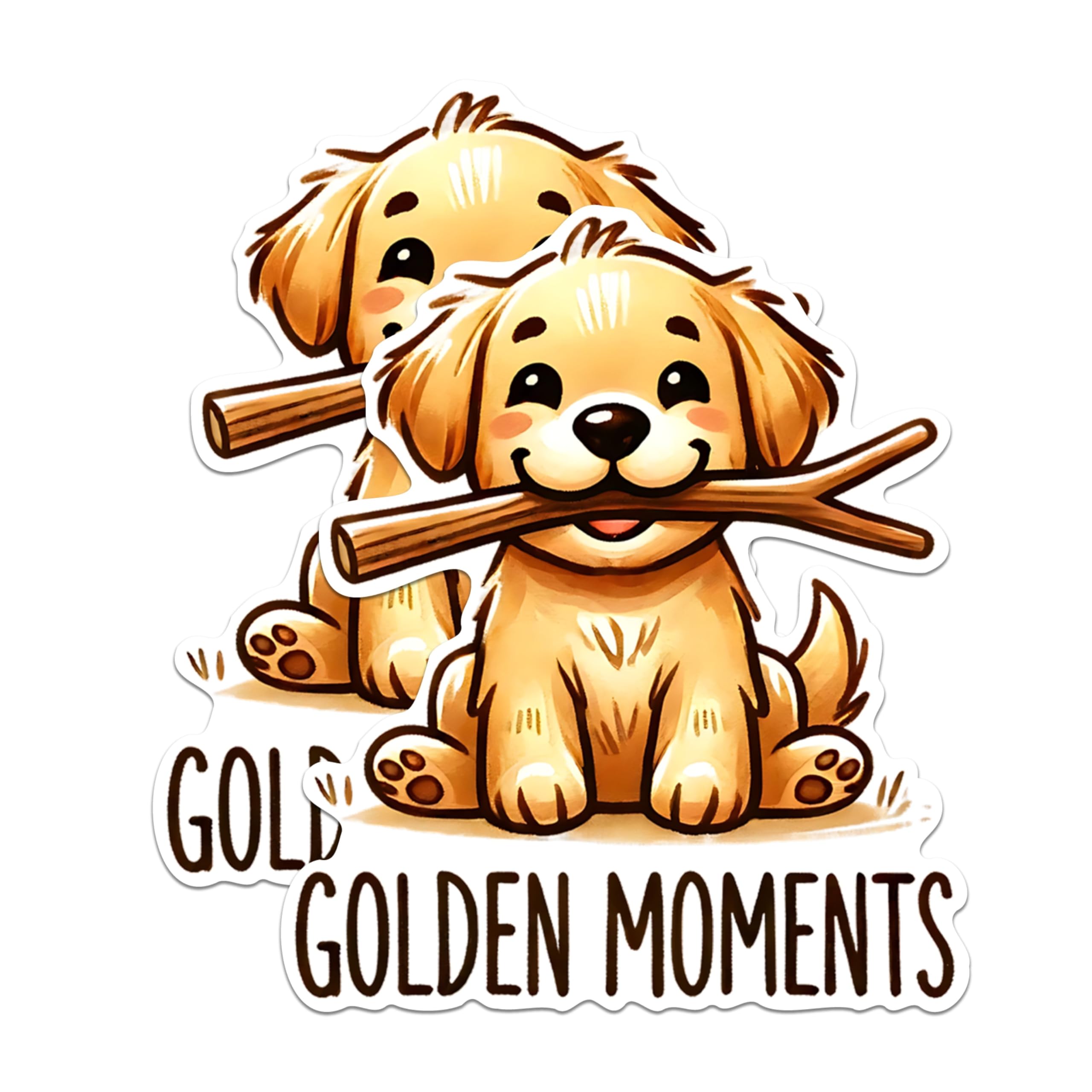 (2 Packs) Golden Moments Magnets - Golden Retriever Puppy Lover Magnets - 5 Inches On Longest Side - Premium Magnet - for Fridges, Toolboxes, Cars - Made in USA - MAG2336