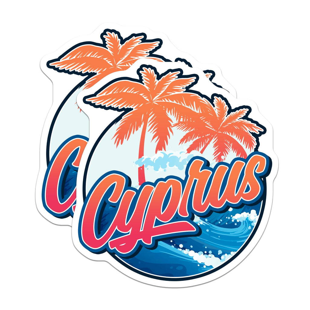 (2 Pack) Cyprus Magnets - Travel Souvenir - Island Fridge Decorations - 5" On Longest Side - Premium Magnet - for Cars, Refrigerators, Toolboxes, Lockers - Made in USA - MAG17965