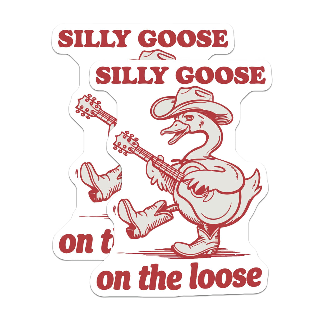 (2 Pack) Silly Goose Magnets - Western Guitarist Bird - On The Loose Animal Art - Farmhouse Kitchen Decor - 5 Inches On Longest Side - Thick Durable Magnet - Made in USA - MAG22758