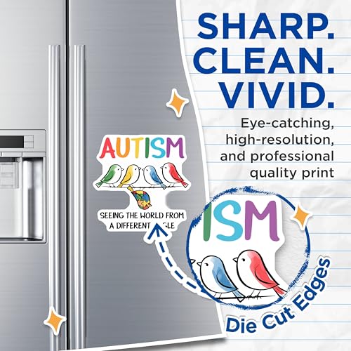 (2 Pack) Autism Awareness Magnets Magnets - Inspirational Quote - Bird Design - 5" On Longest Side - Made in USA - Sticks to Refrigerators & Metal Surfaces - MAG8425