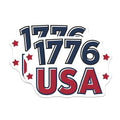 (2 Pack) Patriotic 1776 USA Stickers - Independence Day Stickers - American Pride Stickers - 5" On Longest Side - Sticks to Smooth Flat Surfaces - Made in USA - BMCS3884