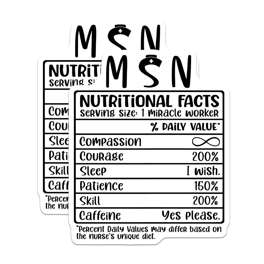 (2 Pack) MSN Nurse Magnets - Nutritional Facts - Miracle Worker Refrigerator Magnets - 5" On Longest Side - Premium Magnet - for Cars, Refrigerators, Toolboxes, Lockers - Made in USA - MAG14758