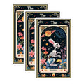 (3 Pack) Rabbit Tarot Decals - Skeleton Bunny Sticker - Celestial Laptop Decal - 3 Inches On Longest Side - Easy Peel & Apply - Made in USA - 3MCS2405