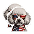 (2 Pack) Patriotic Poodle Magnets - American Flag Dog - Cool Canine Fridge Decor - 5" On Longest Side - Premium Magnet - for Cars, Refrigerators, Toolboxes, Lockers - Made in USA - MAG14969