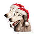 (2 Pack) Christmas Dog Magnets - Festive Santa Hat Husky Refrigerator Magnets - Holiday Pet Decor Set - 5 Inches On Longest Side - Thick Durable Magnet - Made in USA - MAG29179