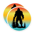 (2 Pack) Bigfoot Magnets - Sasquatch Woodland Creature - Forest Silhouette Artwork - Nature Explorer Decoration - 5 Inches On Longest Side - Thick Durable Magnet - Made in USA - MAG20582