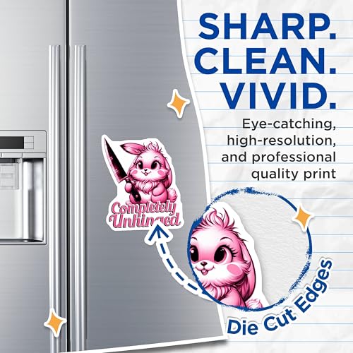 (2 Pack) Completely Unhinged Magnets - Funny Bunny Magnets - Cute Animal Magnets - 5" On Longest Side - for Cars, Fridges, Toolboxes - Made in USA - MAG4574