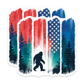 (2 Pack) Bigfoot American Flag Magnets - Patriotic Sasquatch Forest Decor - USA Cryptid Outdoor Art - 5 Inches On Longest Side - Thick Durable Magnet - Made in USA - MAG20777
