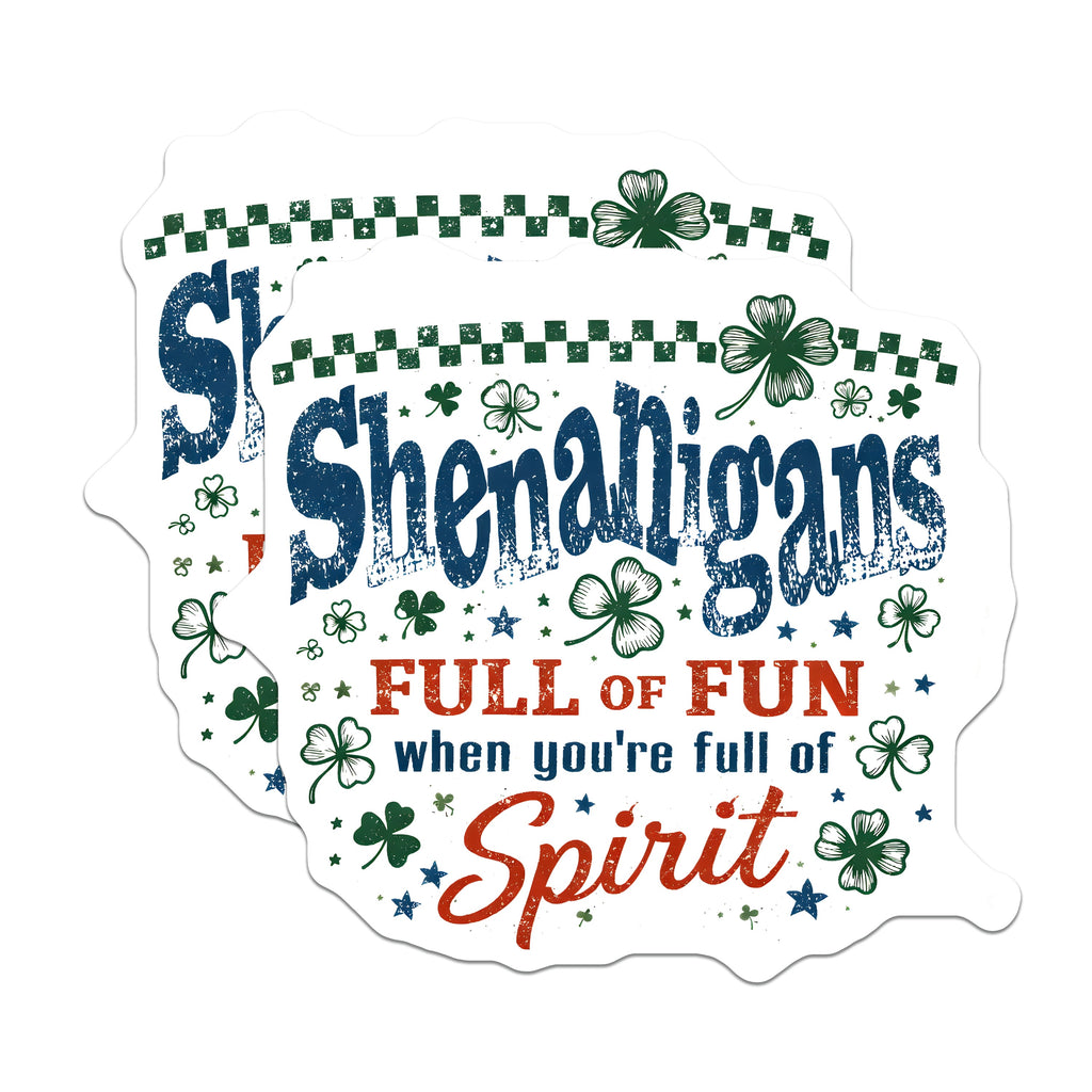 (2 Pack) St Patrick's Day Magnets - Shenanigans Fun Quote Decor - Lucky Clover Refrigerator Art - 5 Inches On Longest Side - Thick Durable Magnet - Made in USA - MAG39833