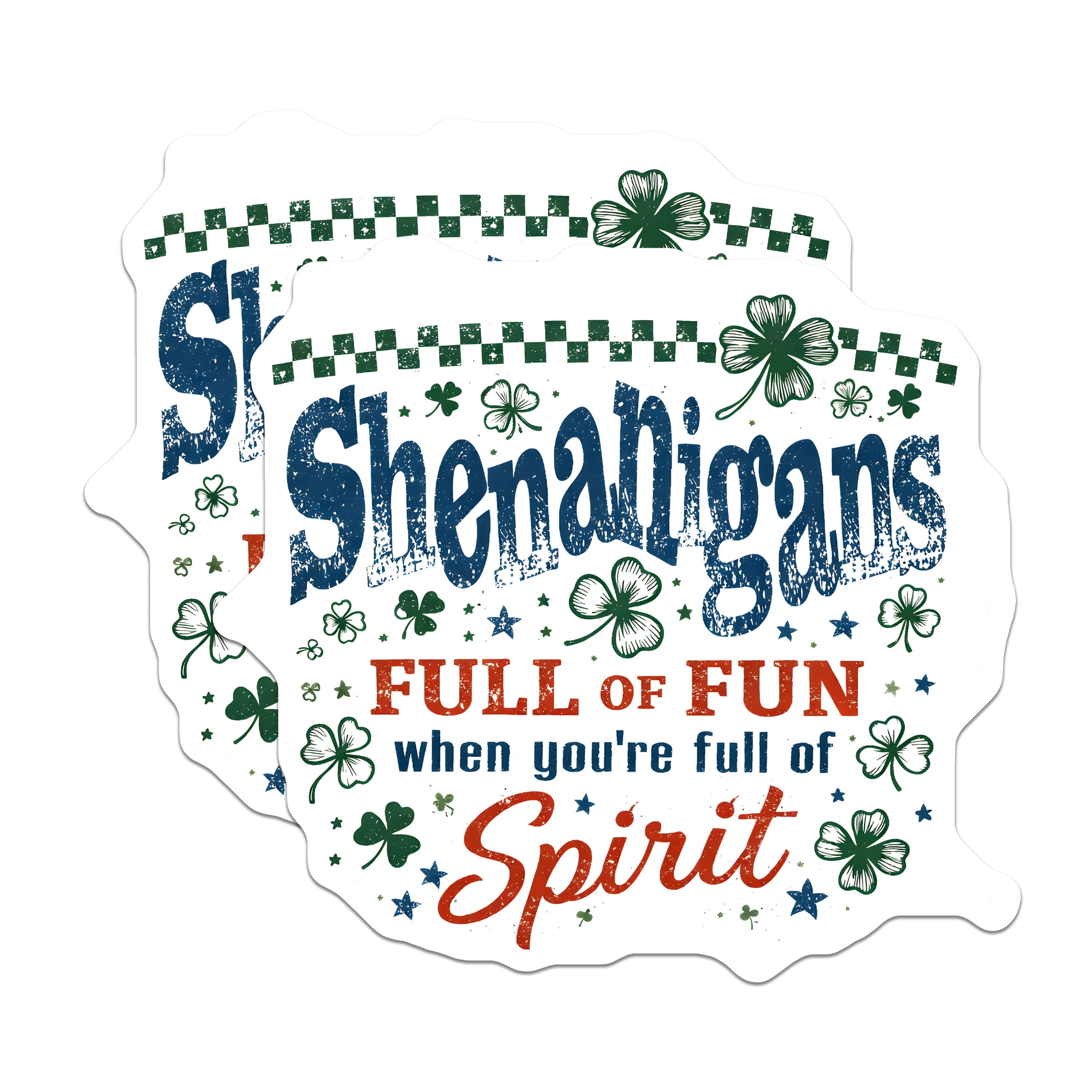 (2 Pack) St Patrick's Day Magnets - Shenanigans Fun Quote Decor - Lucky Clover Refrigerator Art - 5 Inches On Longest Side - Thick Durable Magnet - Made in USA - MAG39833