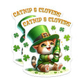 (2 Pack) Catnip and Clovers Magnets - St. Patrick's Day Decor - 5" On Longest Side - for Cars, Fridges, Toolboxes - Made in USA - MAG8114