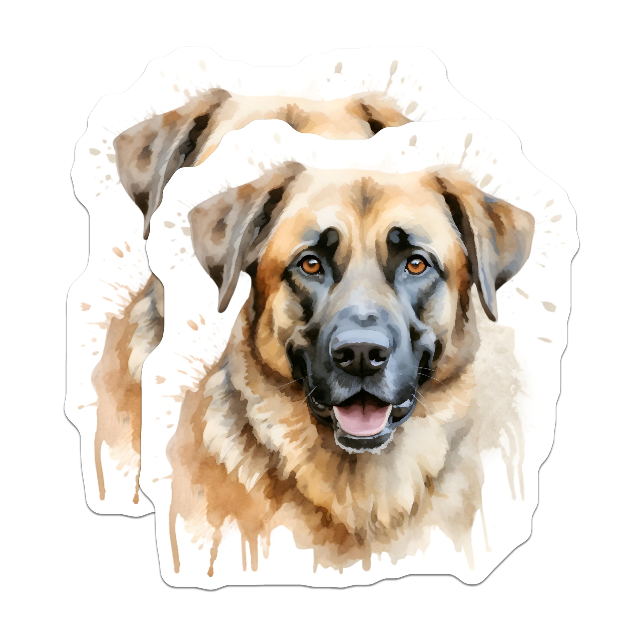 (2 Pack) German Shepherd Magnets - Watercolor Dog Art - Pet Parent Home Decor - 5 Inches On Longest Side - Thick Durable Magnet - Made in USA - MAG27330