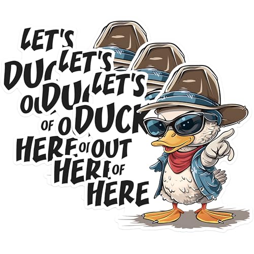(3 Pack) Duck Decals - Funny Duck - Cartoon Duck Decal - 3 Inches On Longest Side - Easy Peel & Apply - Made in USA - 3MCS1466