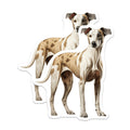(2 Pack) Sighthound Dog Magnets - Greyhound Whippet Art - Pet Owner Refrigerator Decor - Dog Mom Dad Fridge Accent - 5 Inches On Longest Side - Thick Durable Magnet - Made in USA - MAG25061