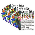 (3 Pack) Love Like Jesus Decals - Christian Stickers - Faith Based Decorations - 3 Inches On Longest Side - Easy Peel & Apply - Made in USA - 3MCS4411