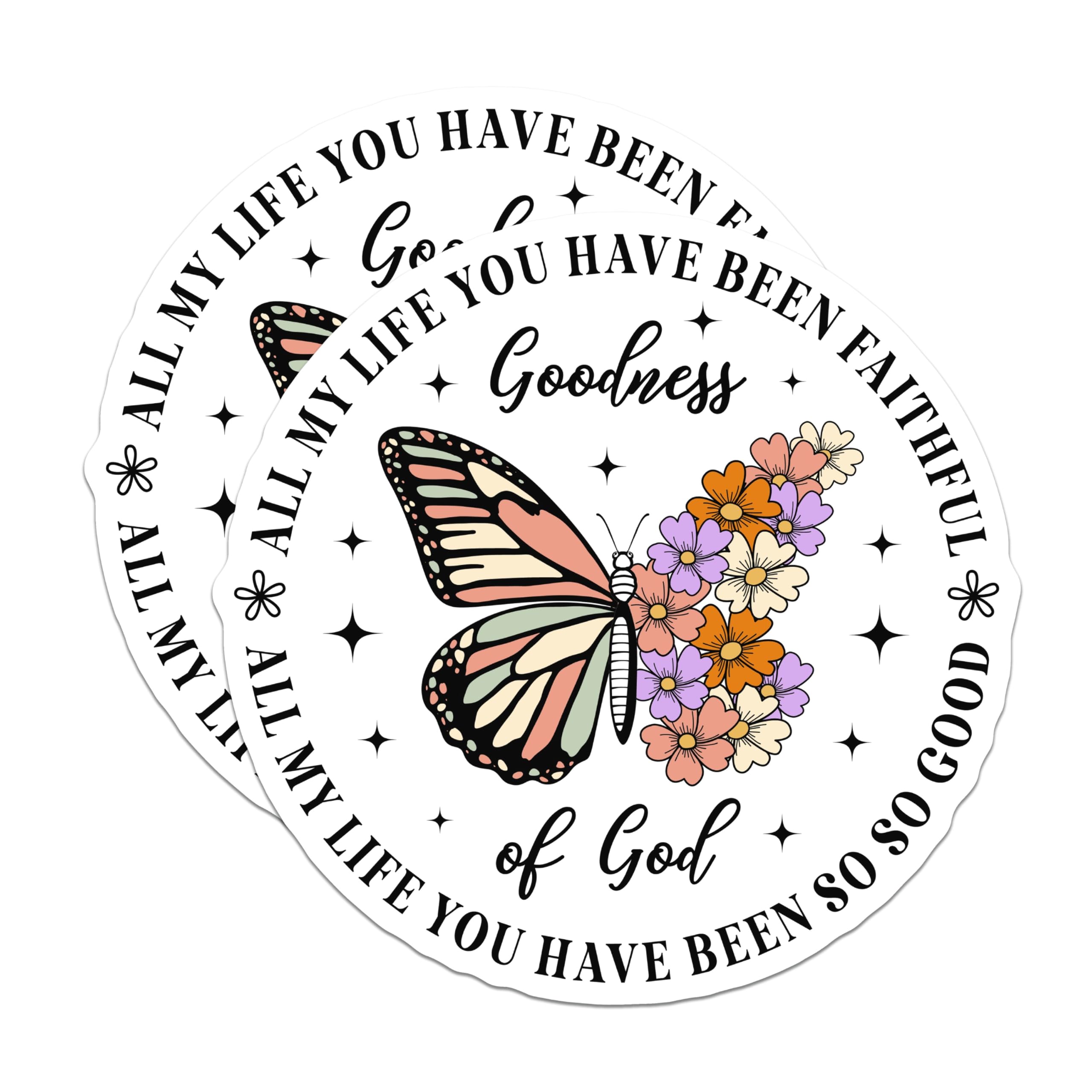 (2 Pack) Goodness of God Magnets - Butterfly Floral Faith Decor - Inspirational Scripture Verse Accent - 5 Inches On Longest Side - Thick Durable Magnet - Made in USA - MAG24870