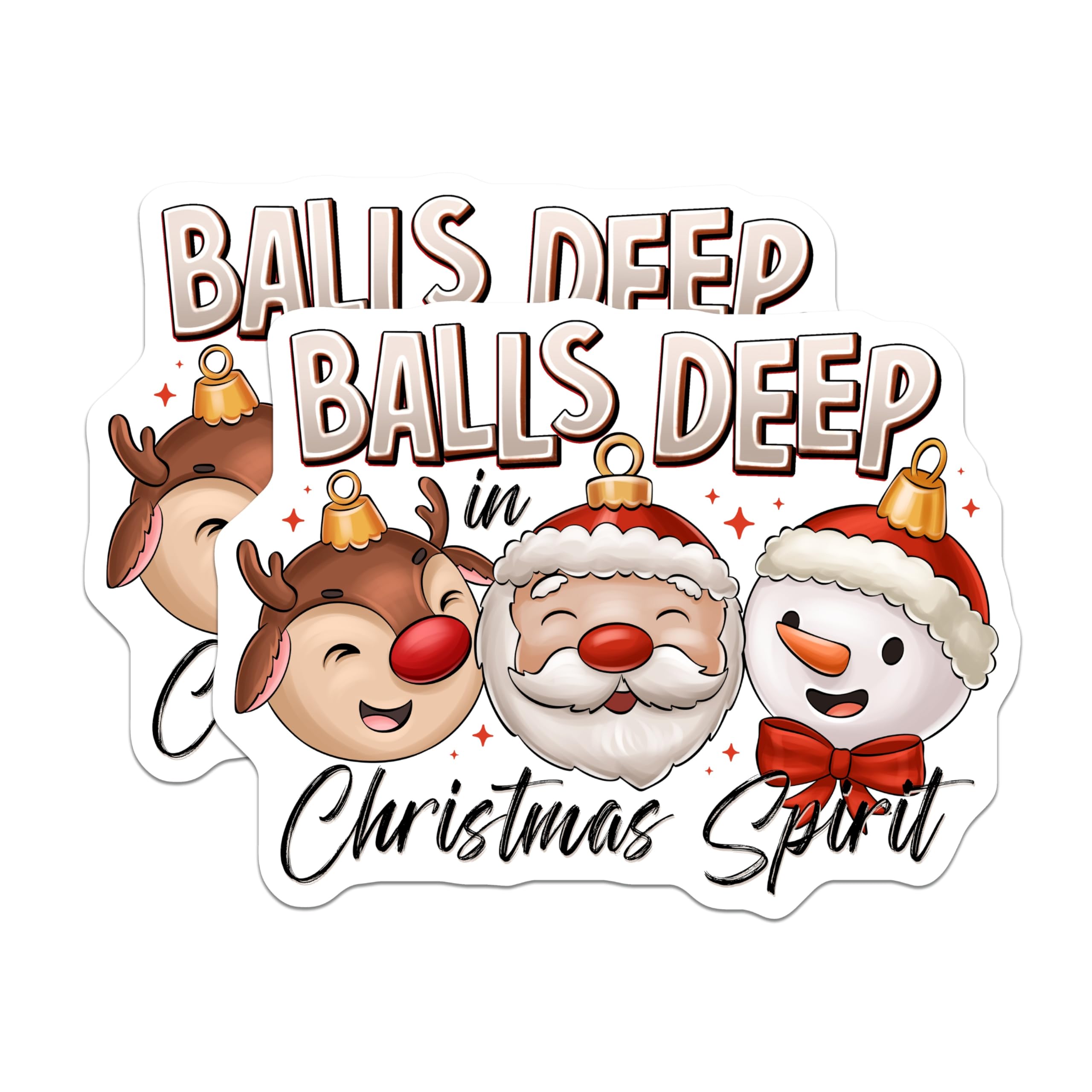(2 Pack) Funny Christmas Magnets - Adult Holiday Refrigerator Decor - Christmas Spirit Humor Magnets - 5 Inches On Longest Side - Thick Durable Magnet - Made in USA - MAG30808