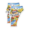 (2 Pack) Vermont State Stickers - Travel Souvenir Decal - State Map Art - 5" On Longest Side - Sticks to Smooth Flat Surfaces - Made in USA - BMCS6282