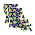 (2 Pack) Louisiana State Magnets - Animal Print - Colorful Map Design - 5" On Longest Side - for Cars, Fridges, Toolboxes - Made in USA - MAG4124