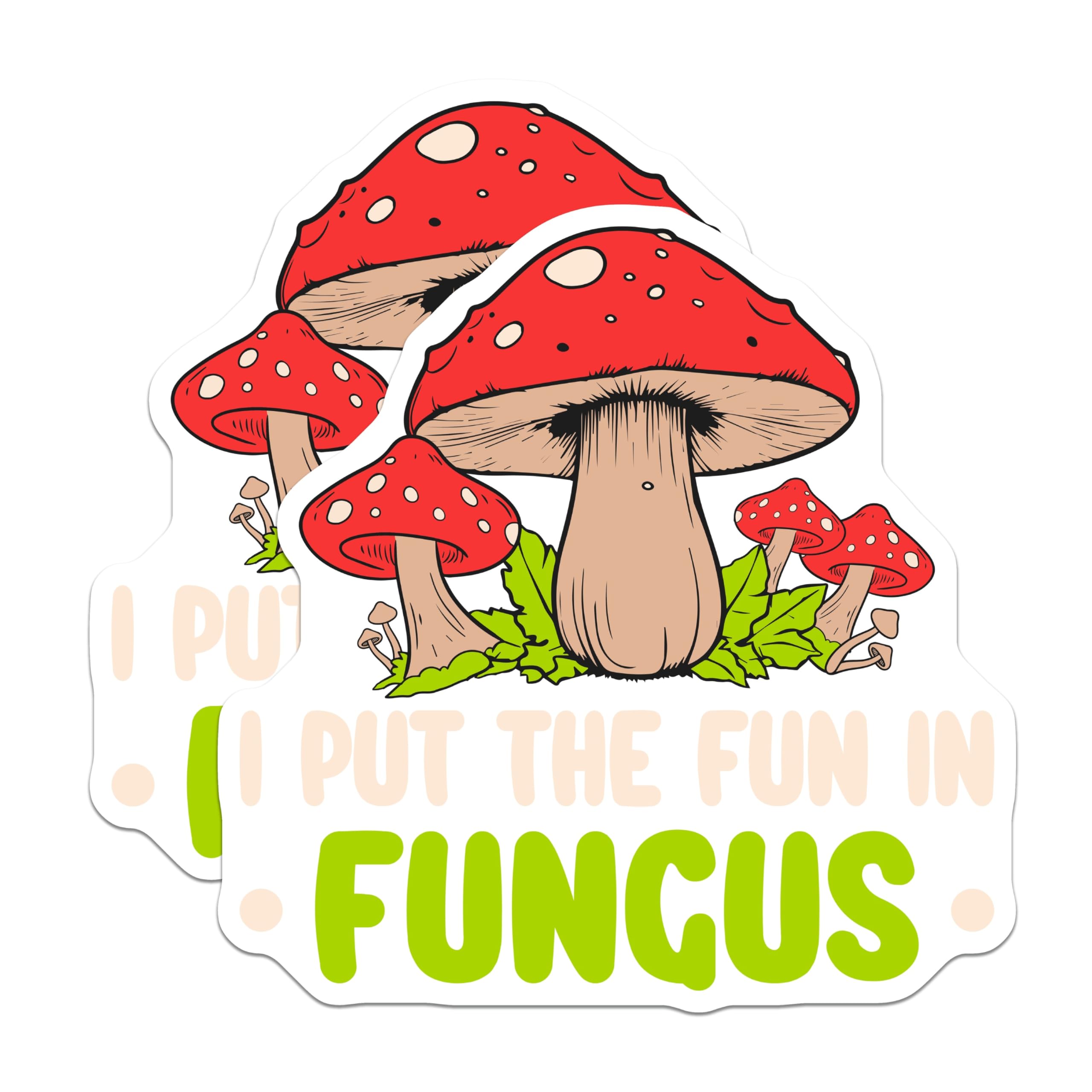 (2 Pack) Mushroom Magnets - Funny Fungus Sayings - Mycology Humor Fridge Decor - 5 Inches On Longest Side - Thick Durable Magnet - Made in USA - MAG19288