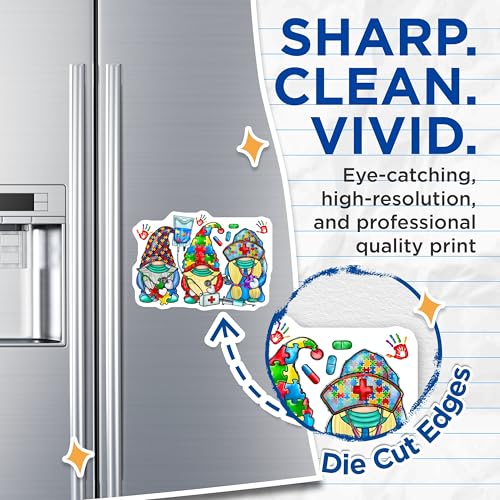 (2 Pack) Autism Awareness Nurse Gnomes Magnets - Puzzle Piece Support Decor - Medical Staff Appreciation - 5 Inches On Longest Side - Thick Durable Magnet - Made in USA - MAG29347