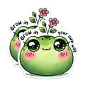 (2 Pack) Cute Frog Stickers - Motivational Messages - Kawaii Animal Decals - 5" On Longest Side - Sticks to Smooth Flat Surfaces - Made in USA - BMCS7520