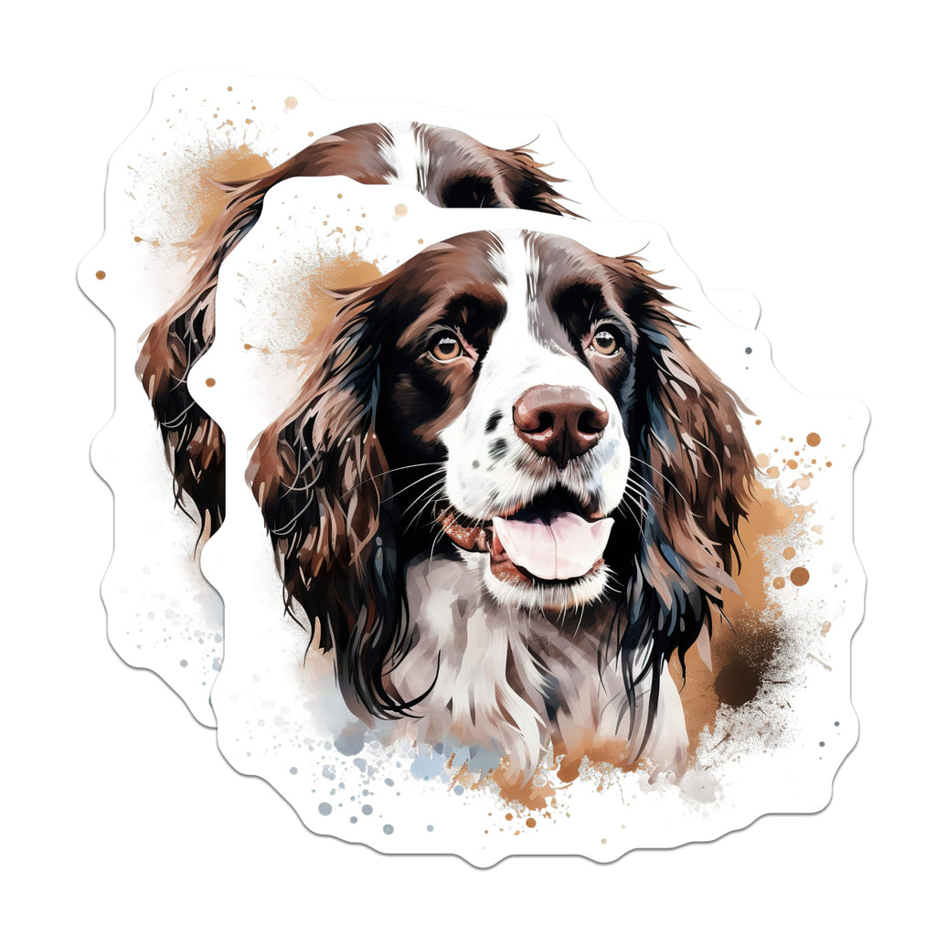 (2 Pack) Springer Spaniel Magnets - Dog Lover Pet Portrait - Watercolor Animal Fridge Magnets - 5 Inches On Longest Side - Thick Durable Magnet - Made in USA - MAG30228