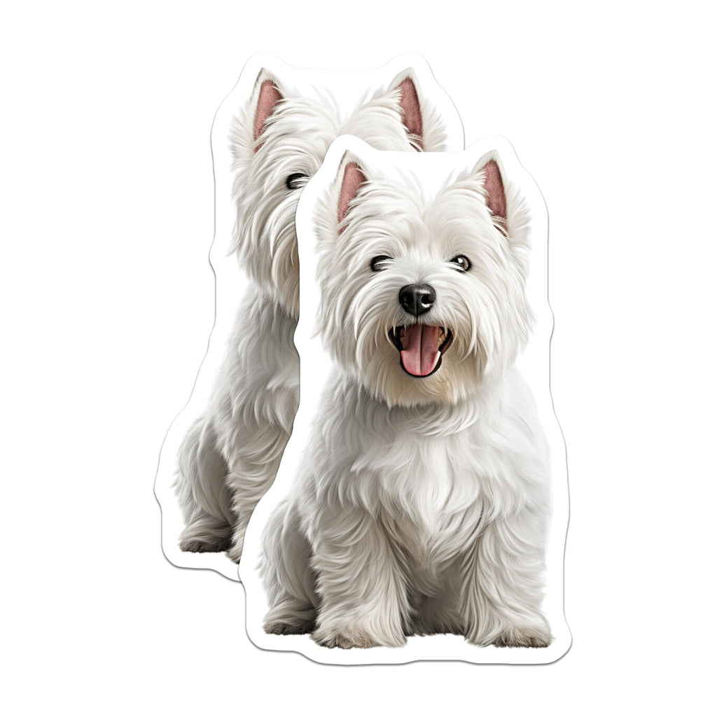(2 Pack) Westie Dog Magnets - West Highland Terrier Decor - Cute Pet Lover Accessory - 5 Inches On Longest Side - Thick Durable Magnet - Made in USA - MAG27173
