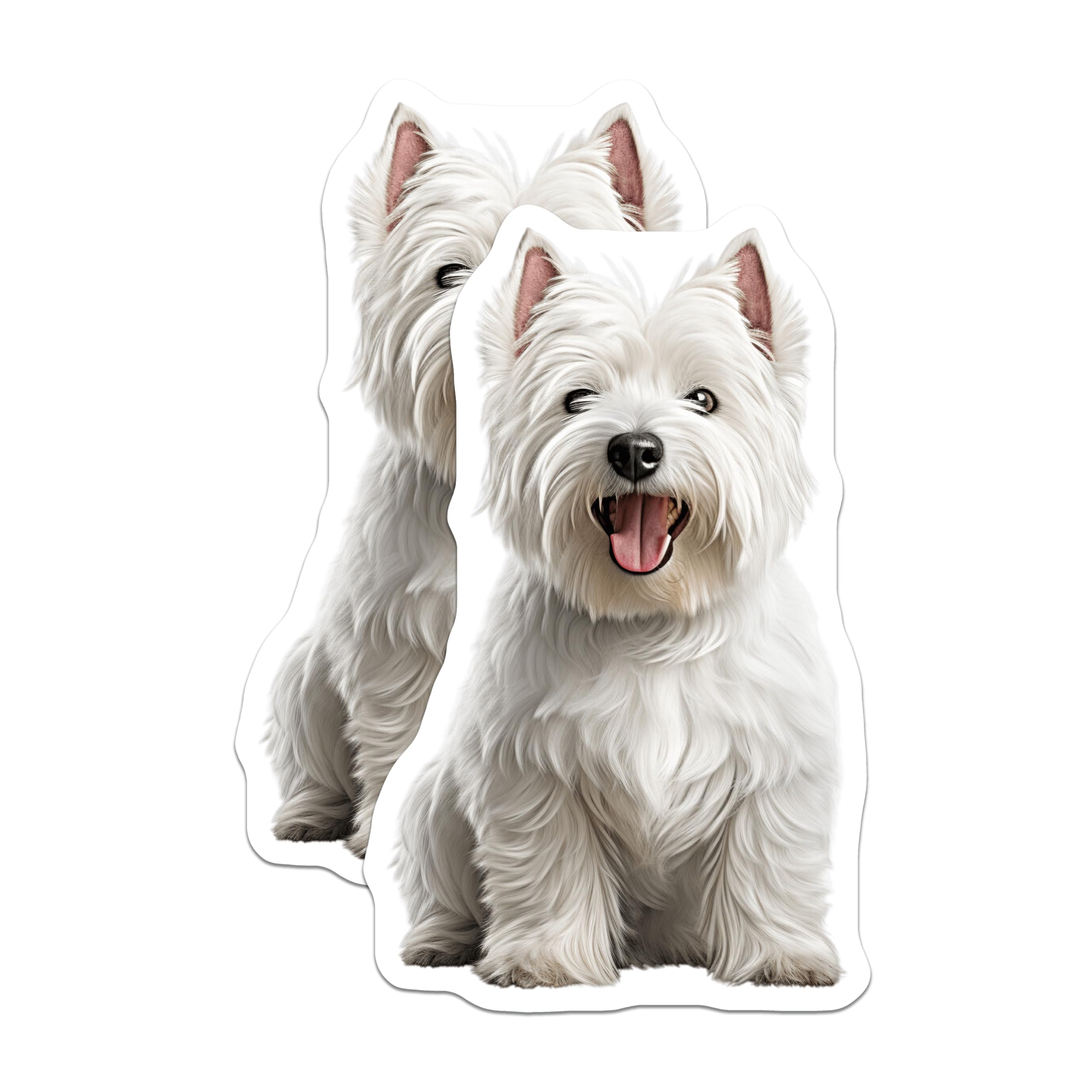 (2 Pack) Westie Dog Magnets - West Highland Terrier Decor - Cute Pet Lover Accessory - 5 Inches On Longest Side - Thick Durable Magnet - Made in USA - MAG27173