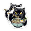(2 Pack) Cute Black Cat Magnet - Adorable Kitchen Decor - Kawaii Cat - 5" On Longest Side - Sticks to Smooth Flat Surfaces - Made in USA - MAG10261
