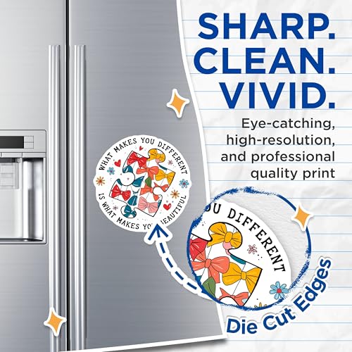 (2 Pack) What Makes You Different Magnets Magnets - Puzzle Piece Design - 5" On Longest Side - Made in USA - Sticks to Refrigerators & Metal Surfaces - MAG9172