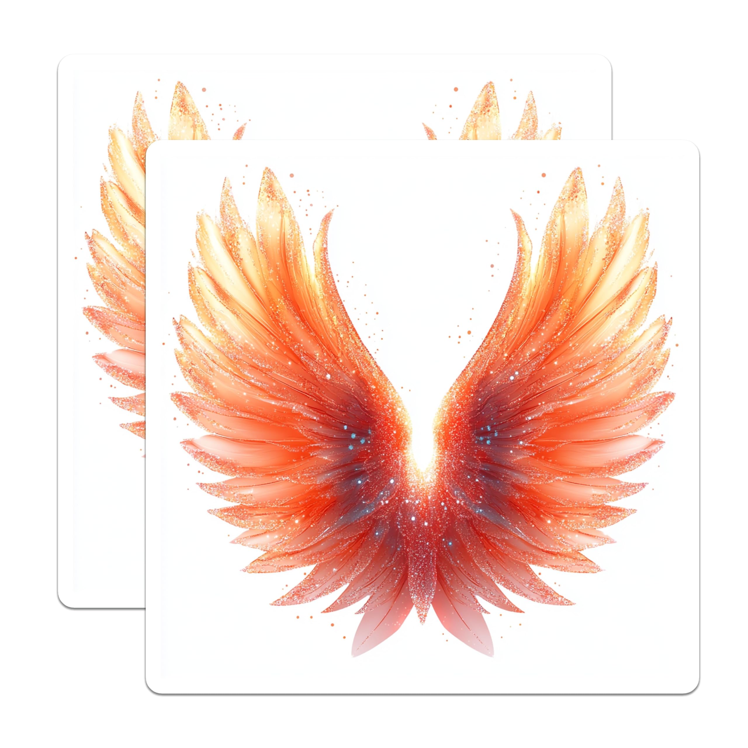 (2 Pack) Angel Wings Magnets - Phoenix Ethereal Art - Spiritual Home Decor - 5 Inches On Longest Side - Thick Durable Magnet - Made in USA - MAG28511