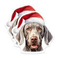 (2 Pack) Weimaraner Christmas Magnets - Santa Dog Holiday Decor - Dog Lover Refrigerator Magnets - 5 Inches On Longest Side - Thick Durable Magnet - Made in USA - MAG28189