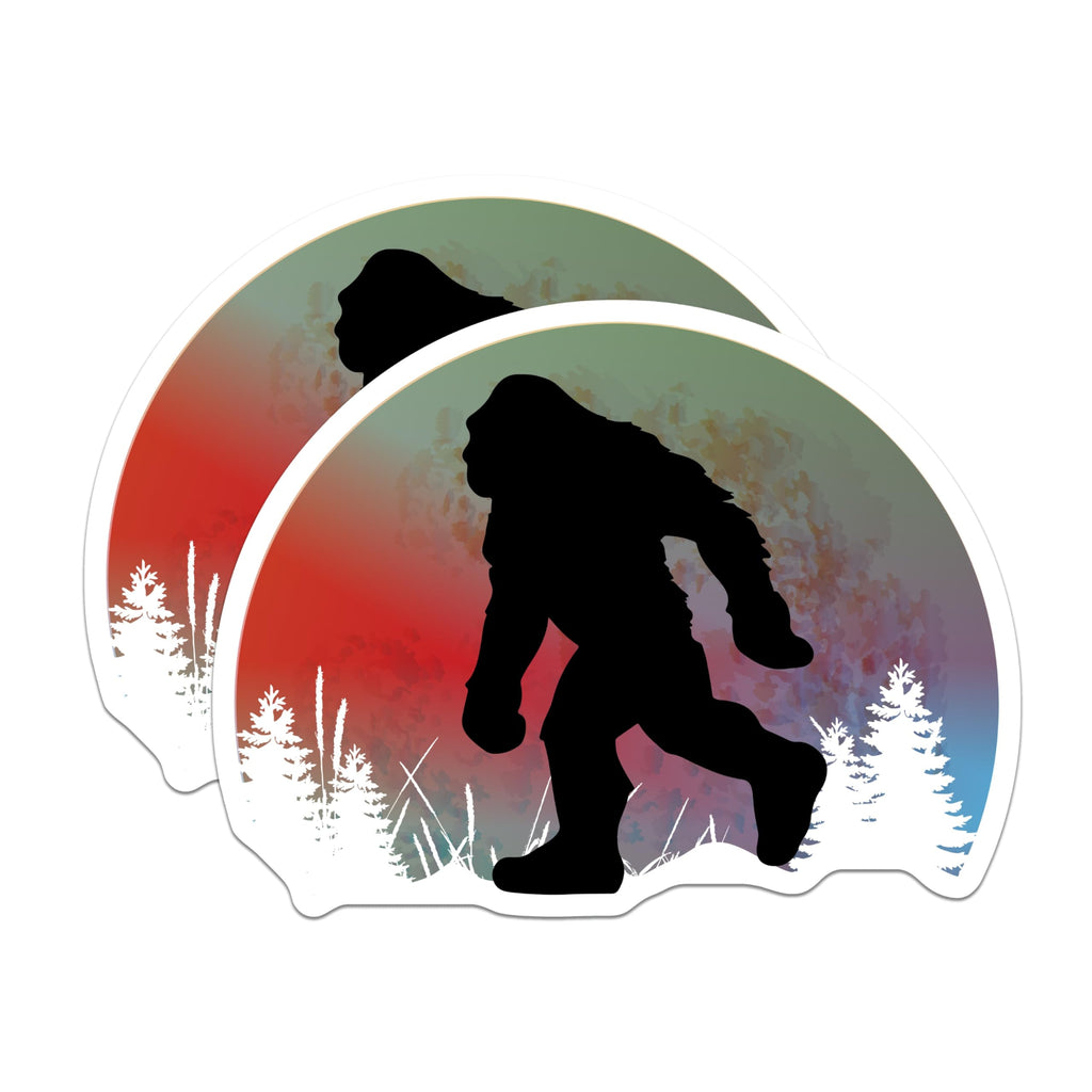 (2 Pack) Bigfoot Magnets - Sasquatch Forest Decor - Cryptid Creature Refrigerator Art - 5 Inches On Longest Side - Thick Durable Magnet - Made in USA - MAG20489