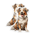 (2 Pack) Australian Shepherd Magnets - Happy Aussie Dog Breed Decor - Pet Lover Refrigerator Display for Pet Parents - 5 Inches On Longest Side - Thick Durable Magnet - Made in USA - MAG25702