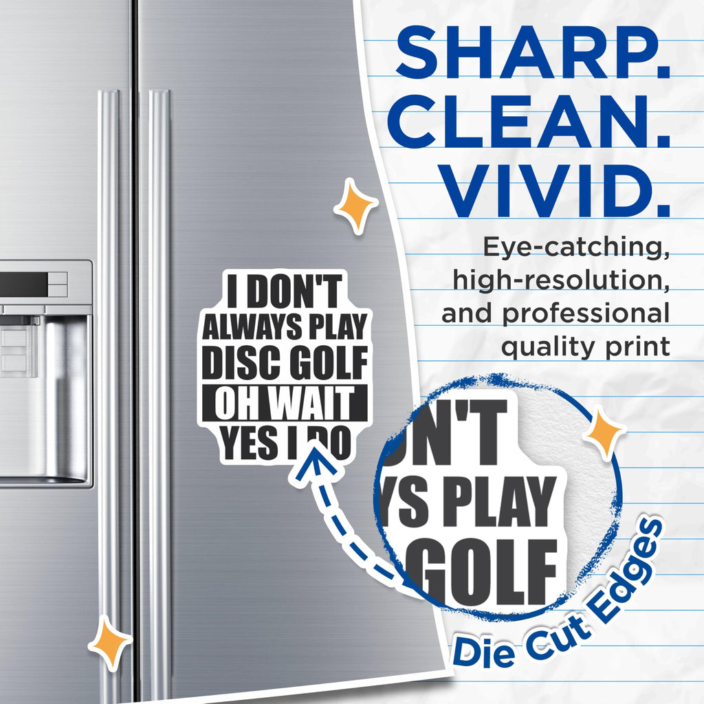(2 Pack) Disc Golf Magnets - Funny Disc Golfer - Outdoors Magnet - 5" On Longest Side - for Cars, Fridges, Toolboxes - Made in USA - MAG4090