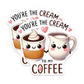 (2 Pack) Cute Coffee and Cream Magnets - Kitchen Decor Magnets - Coffee Lovers Magnets - Cute Couple Magnets - 5" On Longest Side - for Cars, Refrigerators, Toolboxes, Lockers - Made in USA BMCS3407