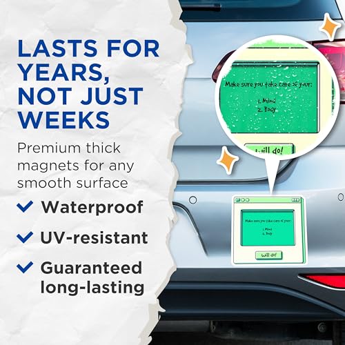 (2 Pack) Motivational Magnets - Mind and Body Reminder - Self Care Encouragement - 5" On Longest Side - for Cars, Fridges, Toolboxes - Made in USA - MAG8330