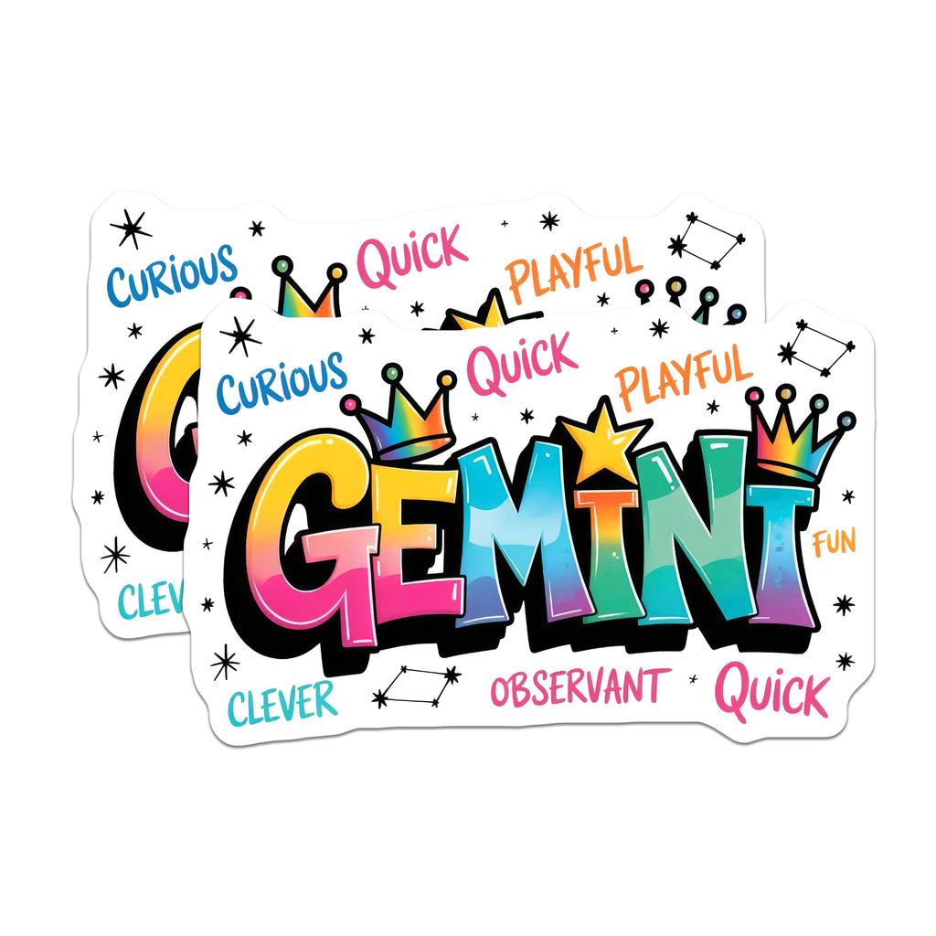 (2 Pack) Gemini Magnets - Zodiac Sign Decor - Astrology Birthday Item - Fun Quirky Gemini Traits - 5 Inches On Longest Side - Thick Durable Magnet - Made in USA - MAG39230