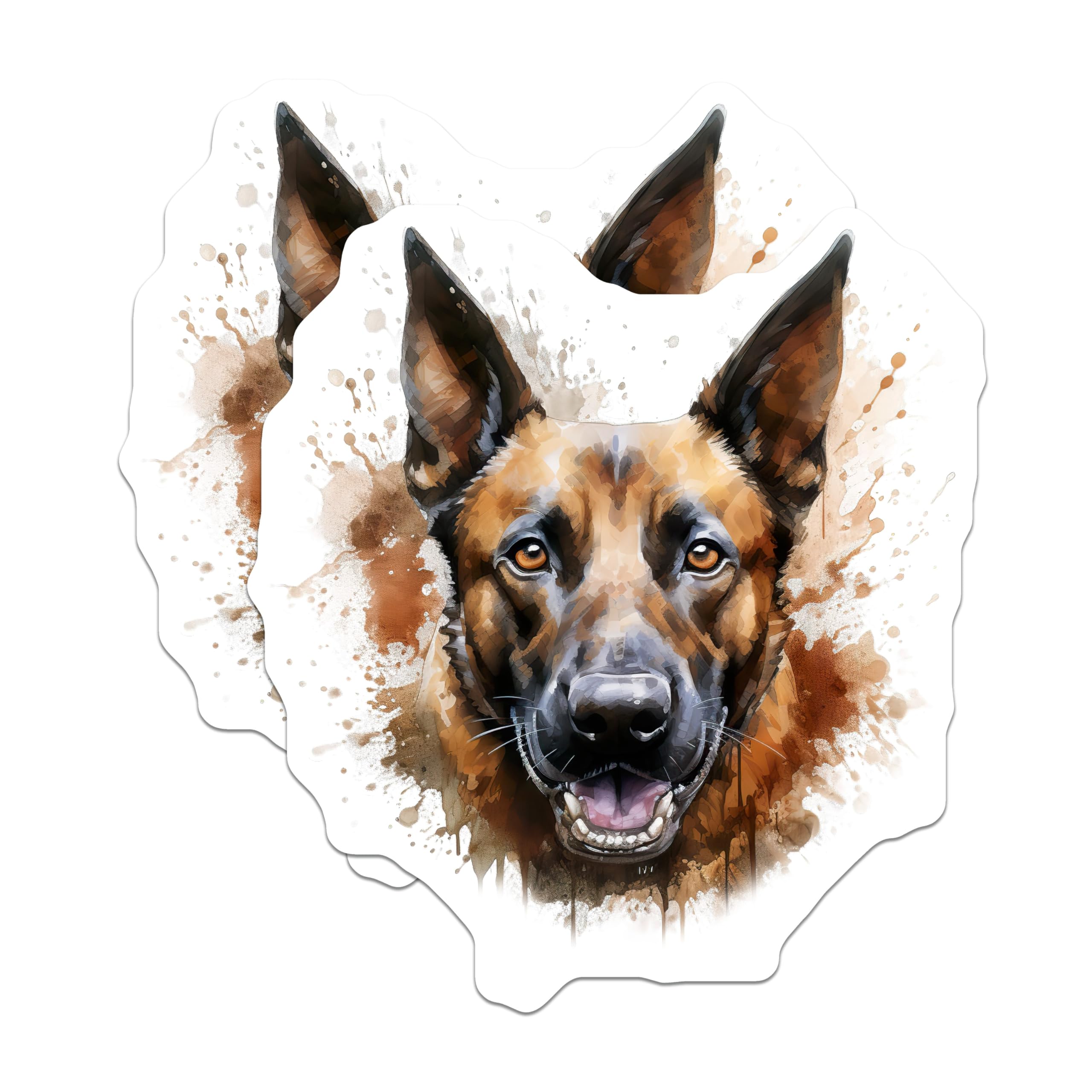 (2 Pack) German Shepherd Magnets - Watercolor Dog Art - Dog Lover Decor - 5 Inches On Longest Side - Thick Durable Magnet - Made in USA - MAG27180