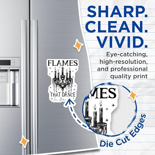 (2 Pack) Flames That Dance Magnets - Art Decor Candle Holder Magnets - Black White Inspirational Magnets - 5" On Longest Side - for Cars, Refrigerators, Toolboxes, Lockers - Made in USA BMCS3465