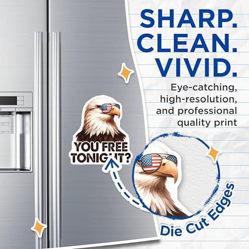 (2 Pack) Eagle Patriot Magnets - 5" On Longest Side - for Cars, Fridges, Toolboxes - Made in USA - MAG7408